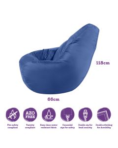 Large Reading Bean Chair - Blue