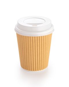 8oz Domed Sip Through Lid White - P1000