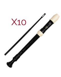 A-Star Brown & White Descant Recorder 10 Pack