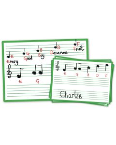 Music A4 Dry-wipe Boards - Pack of 30