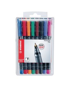Stabilo OHP Marker Pens Assorted Fine Tip - Pack of 8