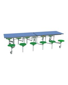 Primary Rectangular 12 Seater Tables -  Blue Top/Green Seat