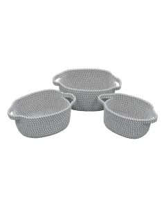Edison Cotton Rope Storage Baskets With Handles - Set of 3