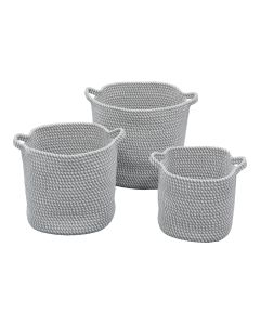 Edison Round Cotton Rope Storage Baskets - Set of 3