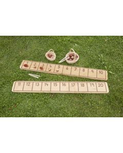 NATURAL NUMBER LINE TRACK ON RUSTIC PLANKS 0-10 AND 11-20
