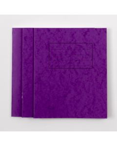 8"x6.5" Exercise Book 48P 8mm Ruled- Margin- Purple- Pk 100