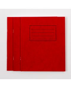 8" x 6.5" Exercise Book 48P 7mm Squared- Red - Pk 100