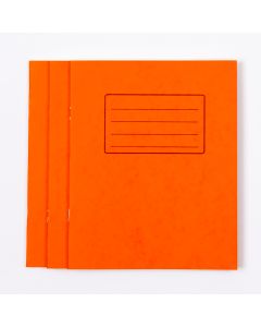 8" x 6.5" Exercise Book 48 Page- 8mm Ruled- Orange- Pk 100