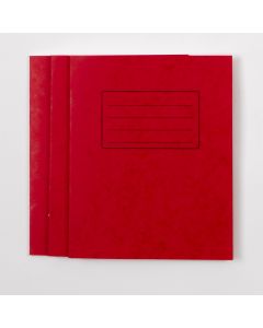 8" x 6.5" Exercise Book 48 Page- Plain, Red- Pack of 100
