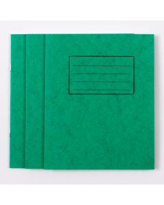 8" x 6.5" Exercise Book 64- 8mm Ruled/Margin- Green- Pk 100