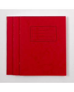 9"x7" Exercise Book 48 Page- 7mm Squared- Red - Pack of 100