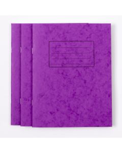 9" x 7" Exercise Book 80P- 8mm Ruled/Margin- Purple- Pk 100