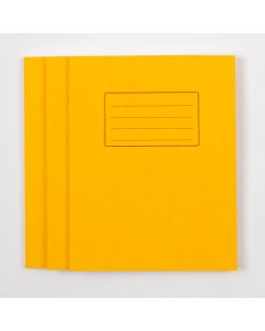 9"x7" Exercise Book 80P- 8mm Ruled/Margin- Yellow- Pk 100