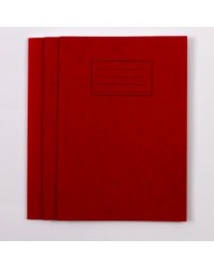 A4 Exercise Book 64 Page- 8mm Ruled/Margin- Red - Pack of 50