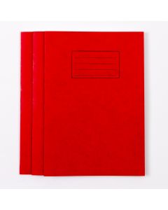 A4 Exercise Book 64 P- 8mm Ruled/Plain Alternate Red Pk 50