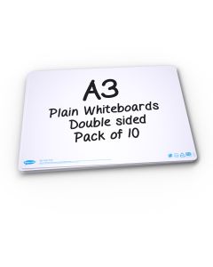 Show-me A3 Plain/Plain Drywipe Boards Pack of 10