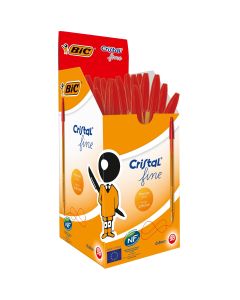 BIC Cristal Fine Ballpoint Pen - Red - Pack of 50