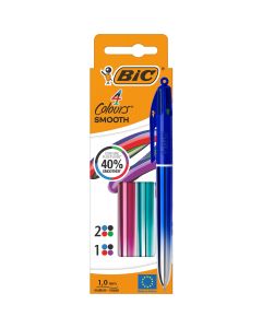 BIC 4 Colour Smooth Pen - Assorted - Pack of 3