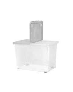 80l Box With Wheels Clear Cool Grey