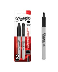 Sharpie Permanent Marker - Fine Tip - Black - Pack of 2