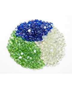 2KG CLEAR BLUE AND GREEN GLASS NUGGETS