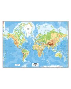 World Physical Map - Laminated