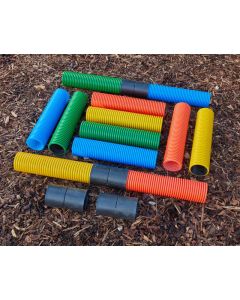 Coloured Pipes and Connectors 16Pk