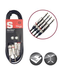 Stagg 2 Phone Plugs - 2 Phone Plugs Audio Cable - 3m