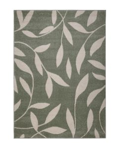 Pastel Leaf Print Rug - Green - 120 x 170cm