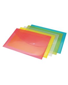 Rapesco Popper Wallet A5 Assorted Brights - Pack of 5