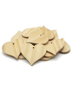Wooden Heart Ornaments - Pack of 20