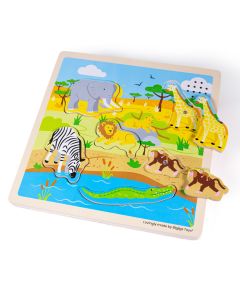 BIGJIGS Toys Sound Puzzle - Safari