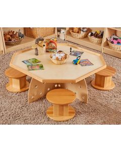 HEX TABLE AND 4 PERCH PODS