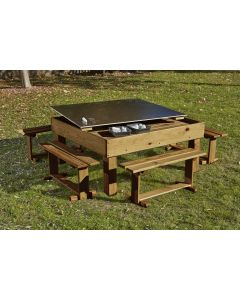 Chalk Table With Lift Lid And Benches