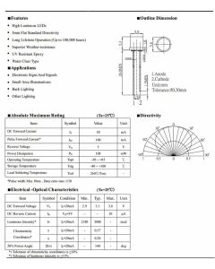 White 5mm Water Clear LED - 140deg - 3000mCd