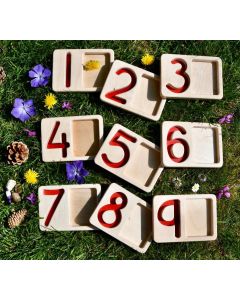 Wooden Number Trays (9pk)