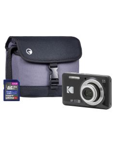 Black Kodak PIXPRO X55 16MP 5x Zoom Camera with Card and Bag