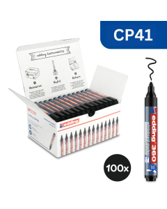 edding 360 Whiteboard Marker - Black - Bullet Tip - Pk 100