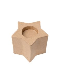 Papier-Mache Tea Light Holders- Star- Pack of 6