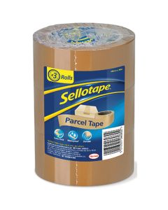 Sellotape Parcel Tape - Buff -  48mm x 50m - Pack of 3