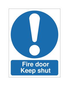 Safety Signs - Fire Door Keep Shut - 100 x 75mm S/A