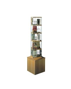 Tower Paperback Spinner - 400 x 400 x 1660mm - Beech