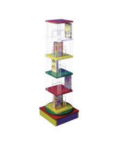 Tower Paperback Spinner - 400 x 400 x 1335mm - Beech