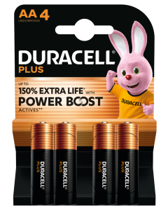 Duracell Plus Power Batteries AA - Pack of 4