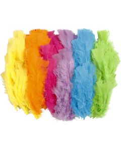 Bright Coloured Feathers - Pack of 144