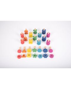 Rainbow Wooden Nuts and Bolts (21Pk)
