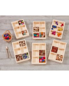 Small Wooden Sorting Trays (6Pk)