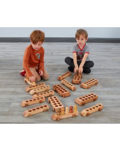 Class Pack of Wooden Maths Vehicles