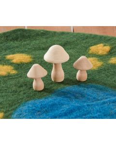 Wooden Toadstools 3Pk