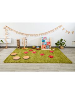 Green Plain Shaggy Rug